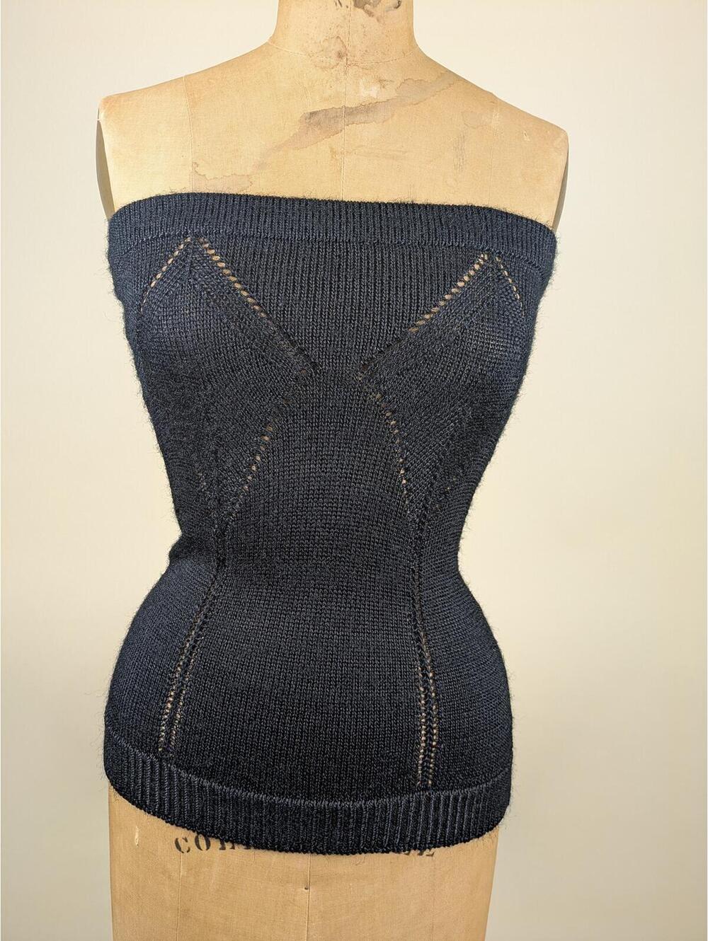 2003 S/S maison margiela white label diamond cut black tube top
